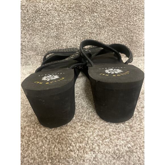 Yellow Box Women's Black Witney Beaded Wedge Sandal, 9 - Picture 6 of 7